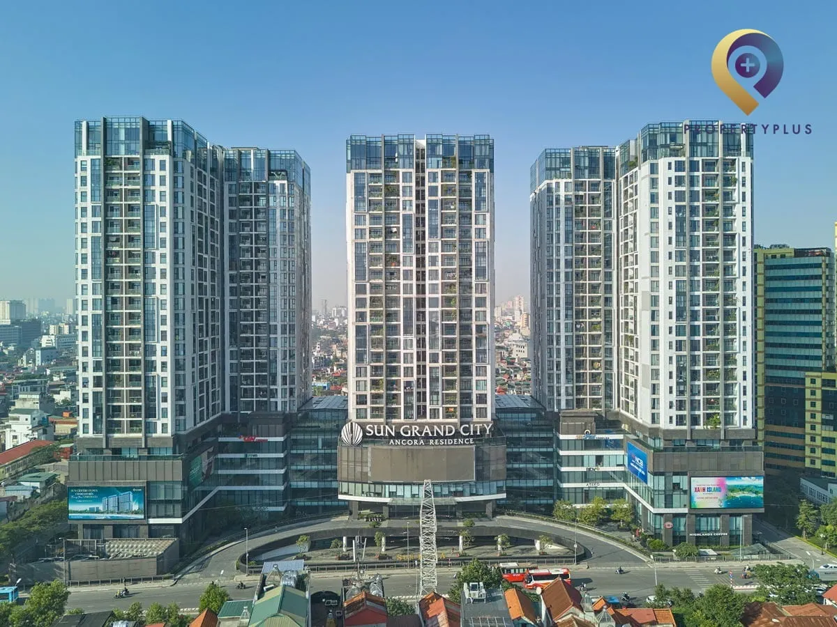 Toàn cảnh tòa nhà Sun Grand City Ancora tại quận Hai Bà Trưng.